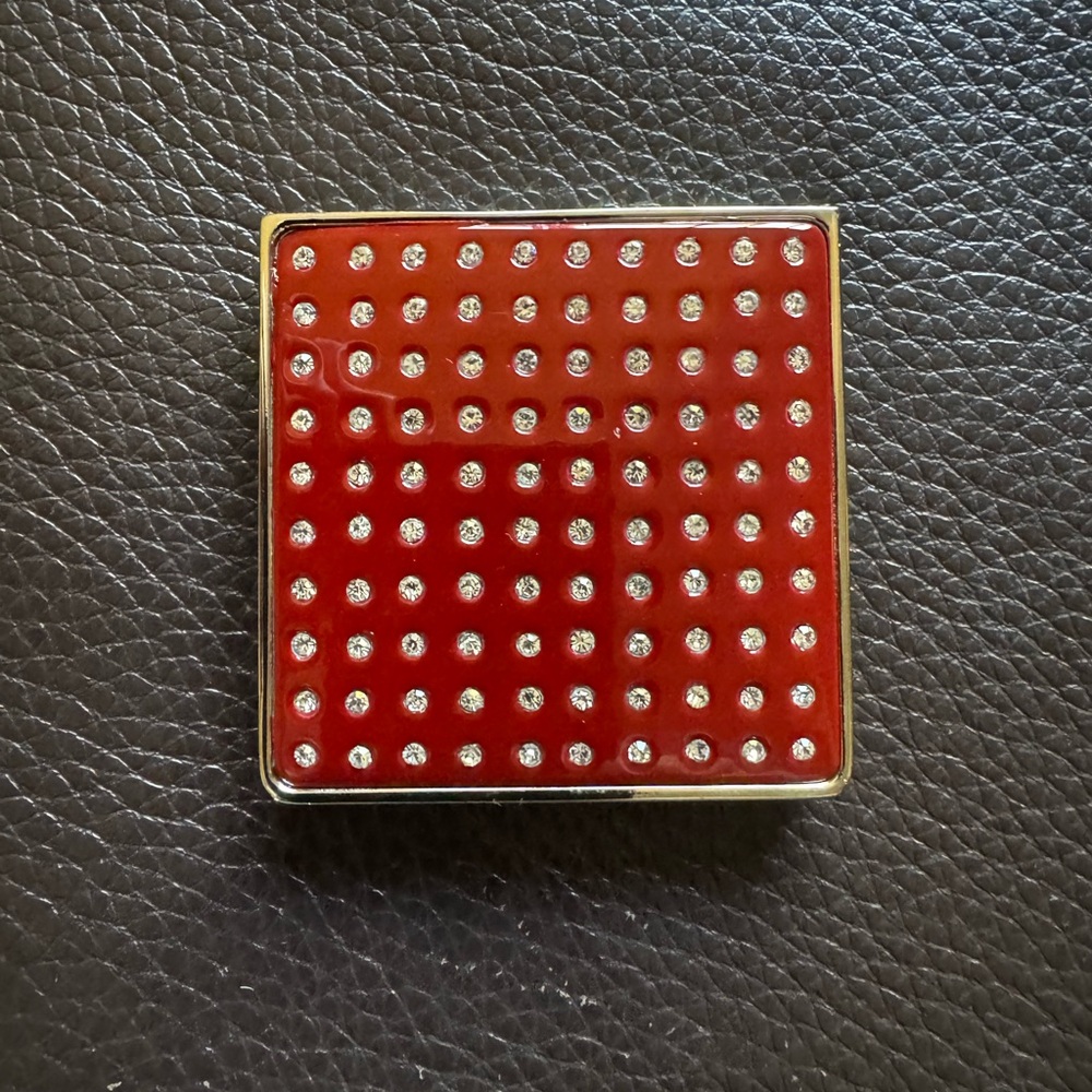 Swarovski Christal red compact mirror with a soft case - Picture 2 of 4